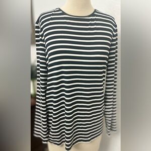 Chico’s The Ultimate Tee Black and White Striped Women's Top